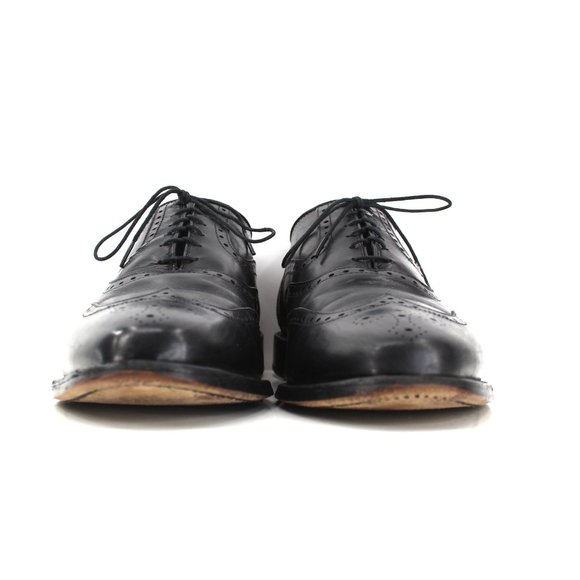 Allen Edmonds McClain Black Leather Wingtip Oxford Brogue Goodyear USA Mens 8.5 - Picture 3 of 16
